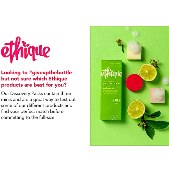 Ethique Discovery Pack for Touchy Scalps Shampoo & Conditioner 3 Travel Bars - Picture 11 of 16
